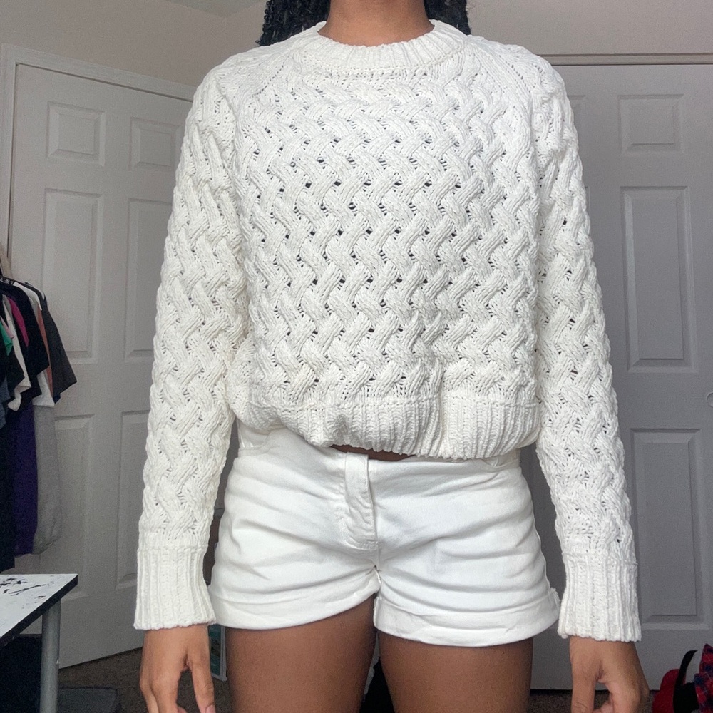 KENDALL + KYLIE Women's Cream/White knitted sweater